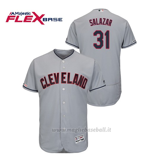 Maglia Baseball Uomo Cleveland Indians Danny Salazar 150th Aniversario Patch Flex Base Grigio